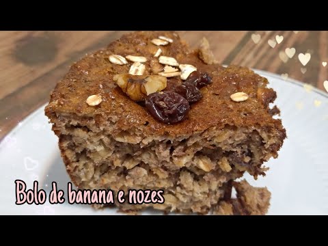 Bolo de banana e nozes fácil e rápido saudável