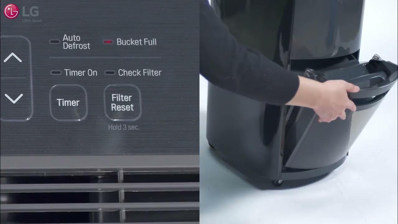 LG dehumidifier bucket switch location
