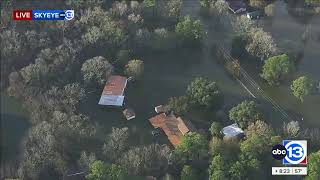 High water flooding homes near Lake Conroe