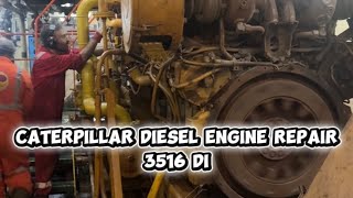 CAT Diesel Engine Repair 3516 DI | Step-by-Step Bearings, Pistons & Engine Recovery #caterpillar