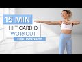 15 min STANDING HIIT CARDIO WORKOUT | Super High Intensity | Jumping with Low Impact Options