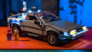 LEGO Back to the Future DeLorean + LED Lighting Kit Build!
