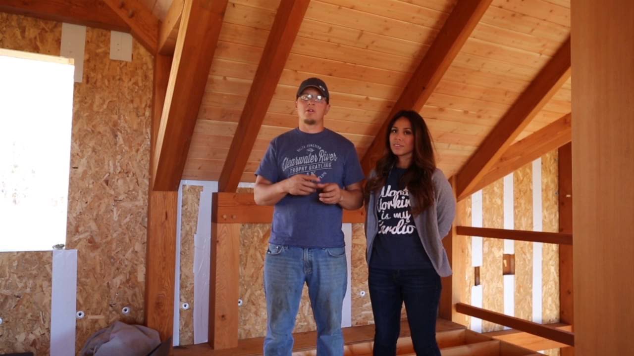 Tongue And Groove Installation On A Timber Frame Home