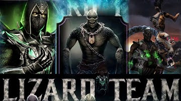 Lizard Noob Saibot gameplay with Lizard team MK MOBILE Lizard Baraka gameplay