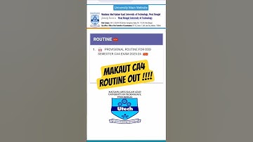 🔴MAKAUT ODD SEMESTER CA4 ROUTINE OUT📢#viral #shorts #makaut #makaut_shorts