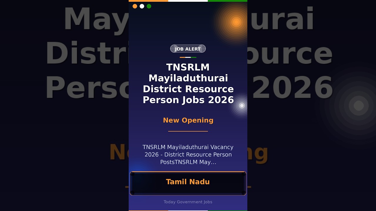 TNSRLM Mayiladuthurai District Resource Person Jobs 2026