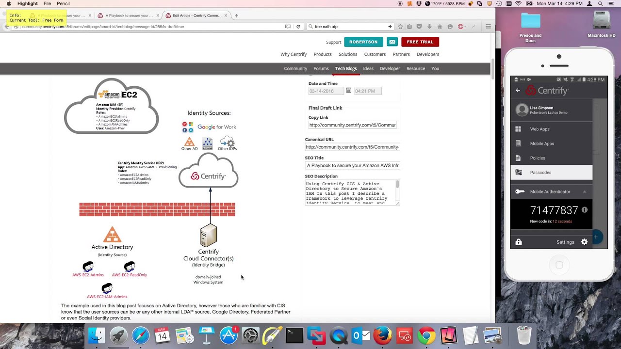 Securing Amazon AWS IAM using Centrify SAML SSO and Provisioning - 1/6