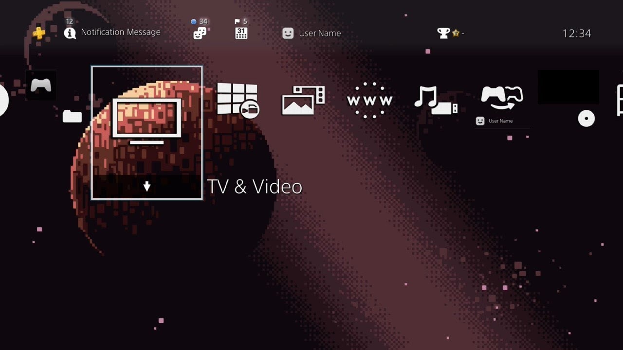 2D Pixel Art - Outer Space PS4 Dynamic Theme