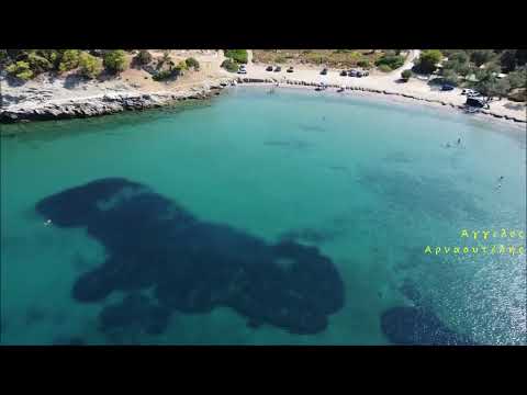 Η παραλία Βαγιωνιά (Πόρος) ΑΝΩΘΕΝ - Aerial video by drones Dji