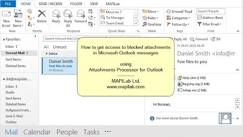 How to access blocked Outlook attachments