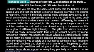 BD0769 Reshaped word.... degree of comfort.... realization of the truth....(Feb 6, 1939)