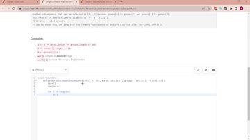 Leetcode Biweekly Contest 115 | 100078. Longest Unequal Adjacent Groups Subsequence I | Python