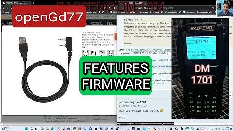 BAOFENG  DM1701 , OPENGD77 - FEATURES % CODEPLUG PROGRAMING