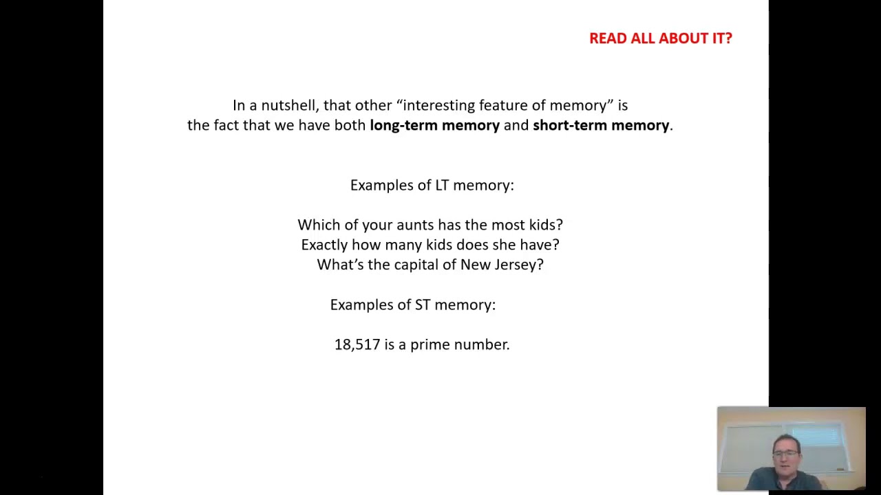 009 Memory Lecture, Part 2 - YouTube