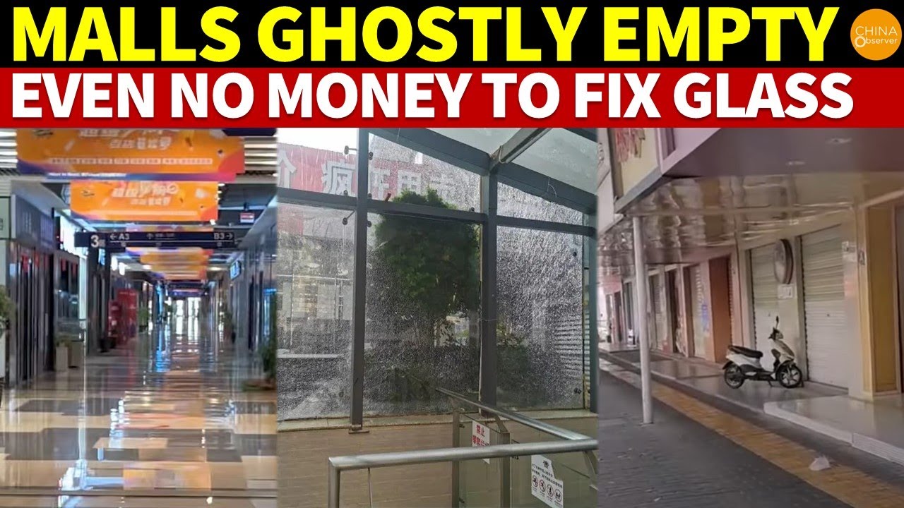 All Stores on Streetsides Closed, Malls Ghostly Empty, Even No Money to Fix Broken Glass