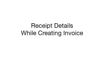 Receipt Details While Making Invoice | Cash Invoice | Credit Invoice | Receive Payment