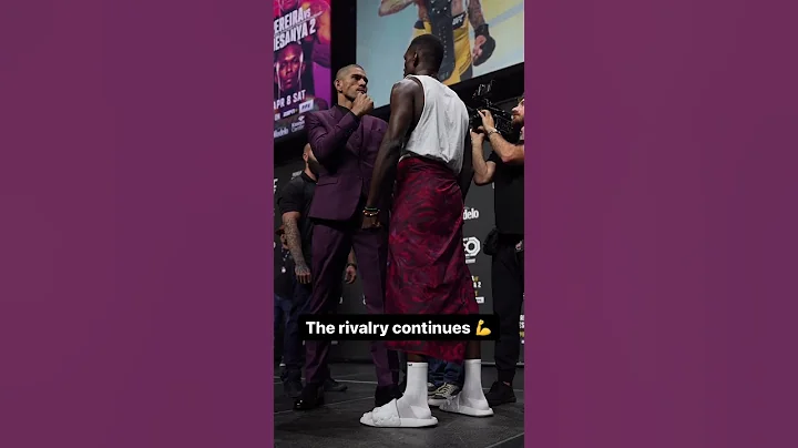 Stare down between Pereira and Adesanya was intense 👀 #UFC287
