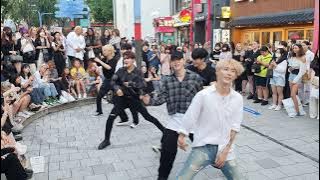 [STREET ARTIST] ABLUE, KPOP BOYGROUP. HONGDAE BUSKING. 230718.