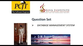 D.B.M.S Questions Set 16