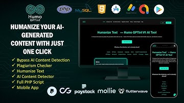 Humo GPTinf – Bypass AI Content | Plagiarism Checker | Humanize Text | AI Detector | Full PHP Script