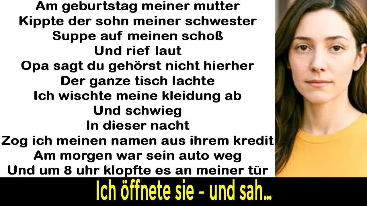 Auf dem geburtstag meiner mutter schüttete mein neffe suppe auf mich und sagte, opa habe recht