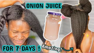 I used onion juice on my natural hair everyday for 7 days | and this happened