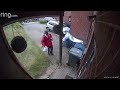 Royal Mail postman throws delivery at the door