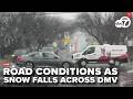 ❄️LIVE | Road conditions as snow falls in Virginia, Maryland, DC a day after record heat
