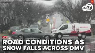 ❄️LIVE | Road conditions as snow falls in Virginia, Maryland, DC a day after record heat