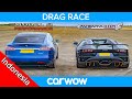 Lamborghini Aventador vs Tesla Model S Performance BARU: DRAG RACE!