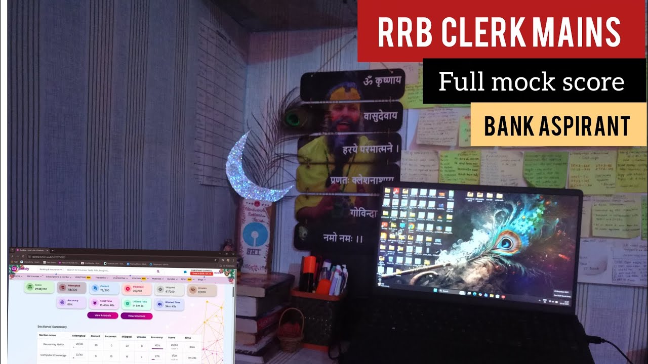 Rrb clerk mains guidely full length mock test02 score 🤞🧿✨Bank aspirant 🎯 