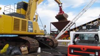 Ernest-4 material handling barge, from the ground.