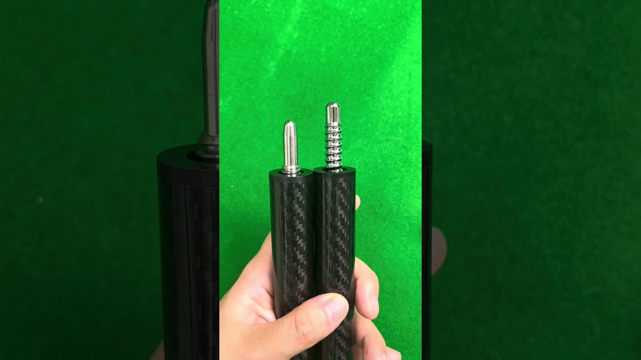 KONLLEN 4.7inch Billiard Pool Cue Extension Middle Shaft Carbon Fiber , 3/8 * 8 Radial Pin, Uni-loc