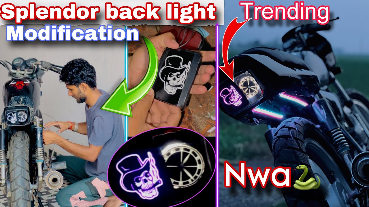 😱New Trending Backlight Modification || Nwa🐍 #modified #splendor ...