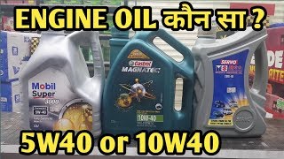 Engine Oil कौन सा ? 5W40 or 10W40 or 20W40-Best Engine oil for Petrol Cars