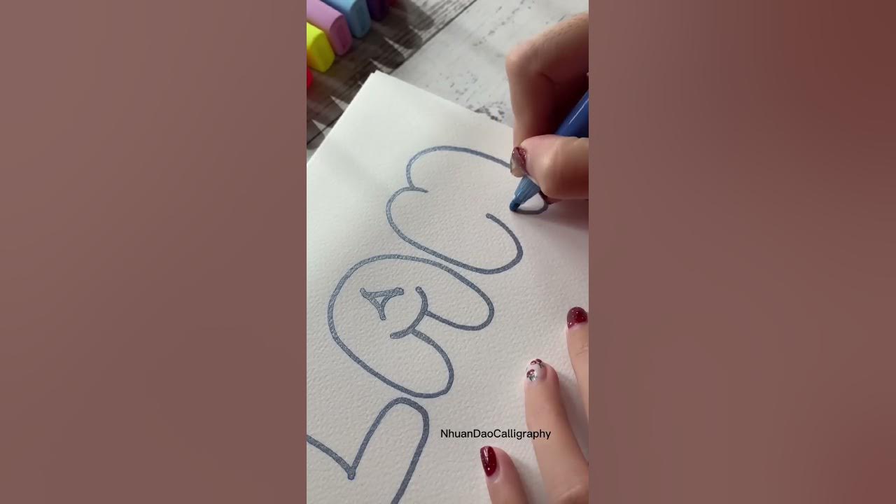 🥰 Cách Viết Kiểu Chữ Bóng Bay⁉❤Bubble Letters #Nhuandaocalligraphy  #Calligraphy #Shorts - Youtube