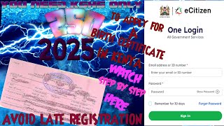Online birth certificate application in Kenya 2025 onwards