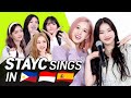 K-POP STARS sing in THREE Languages🎤| TAG/INA/SPN | STAYC | TRANSONGLATION