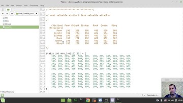 Bitboard CHESS ENGINE in C: defining MVV LVA (Most Valuable Victim - Least Valuable Attacker) table