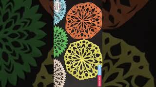 Easy Paper Stencil Cutting Technique/ DIY Mandala Stencil art / Rangoli Paper Stencil #shorts