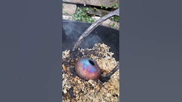 Real time glaze change as it’s exposed to air #glaze #pottery #raku #ceramics #clay