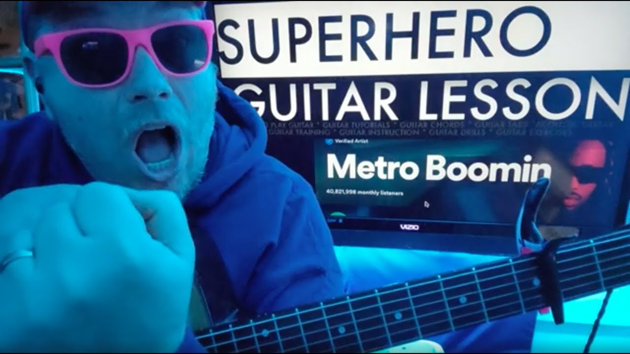 How To Play SUPERHERO - Metro Boomin, Future, Chris Brown Guitar Tutorial (Beginner Lesson!)