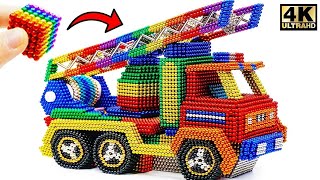 DIY - How To Make Fire Truck From Magnetic Balls ( Satisfying ) | Magnet World 4K