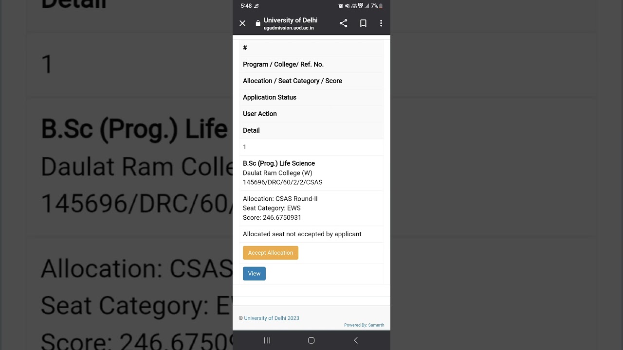 My sister got North campus in 2nd round of allotment in DU 😵 