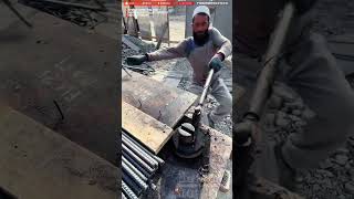 Process Worker Bending Reinforcement Steel Into Precision Stirrups