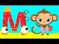 M pour singe  alphabet phonics  sons de lettres avec animaux