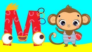 M for Monkey - Alphabet Phonics - Letter Sounds with Animals