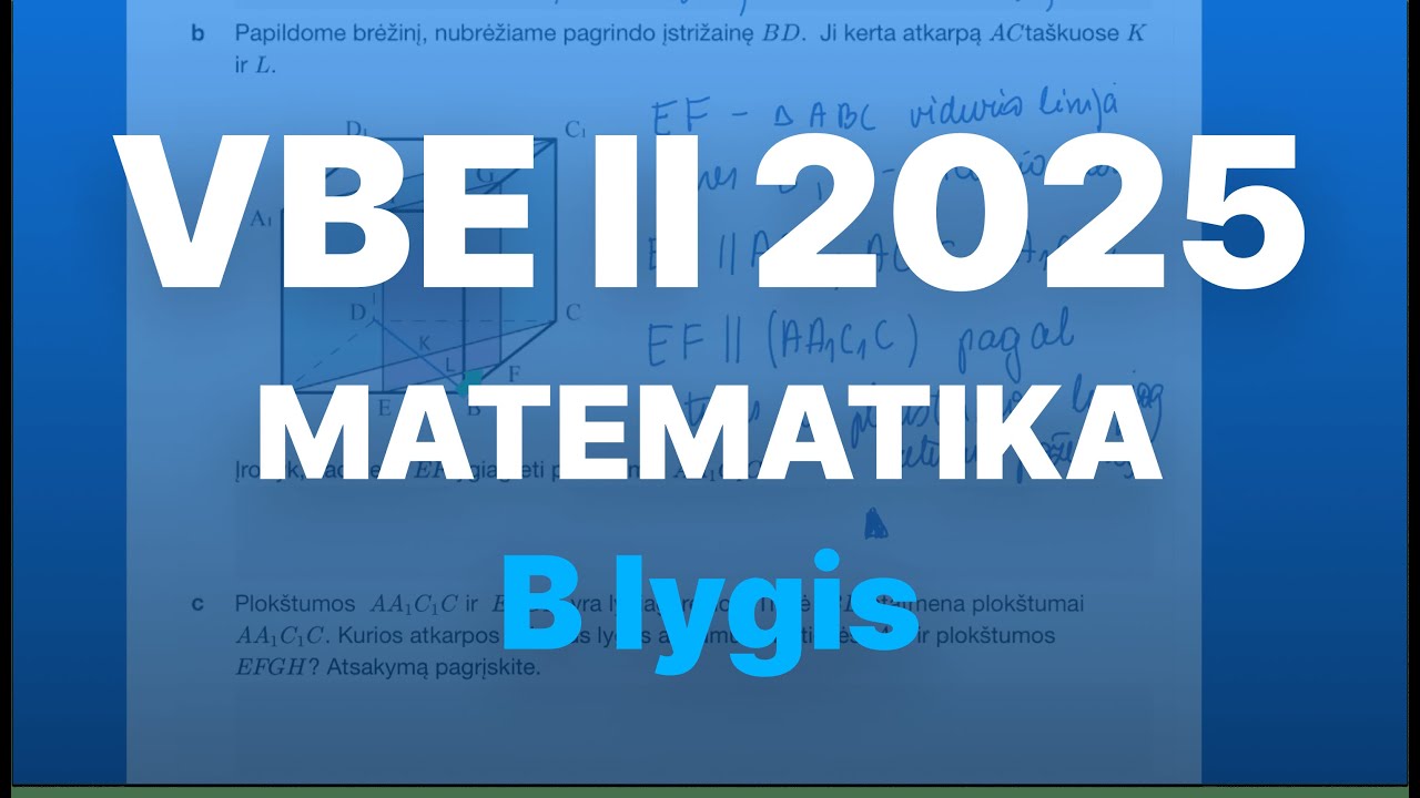 Matematikos VBE 2 per 1 valandą. 12 klasė, B lygis