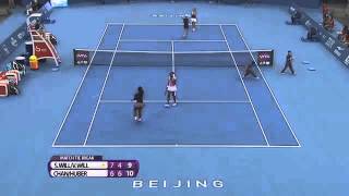 WTA Beijing Open 2013~Doubles   Serena Williams Smashes Racket During Loss To H  Chan  L  Huber