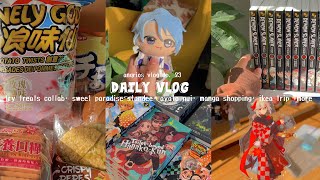 daily vlog✨ genshin sweet paradise standees, ayato nui, manga shopping +more (ft. try treats)